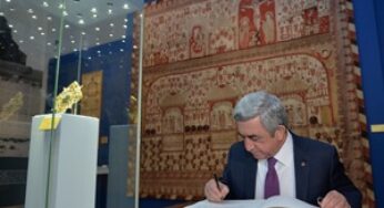 Президент Серж Саргсян посетил выставку «Армения. Легенда бытия»