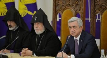 Президент принял участие в Церковно-представительском соборе в Святом Первопрестольном Эчмиадзине