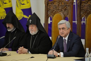 Президент принял участие в Церковно-представительском соборе в Святом Первопрестольном Эчмиадзине