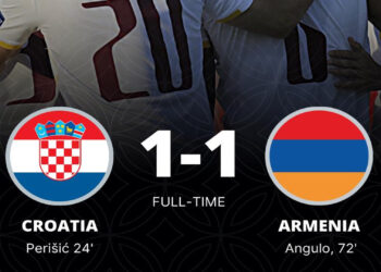 Сборные Армении и Хорватии сыграли вничью в первой очной встрече в своей истории