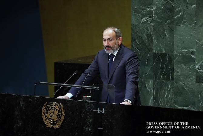 Никол Пашинян в своей речи на общих прениях 76-й сессии Генaссамблеи ООН рассказал о нарушениях Азербайджаном режима прекращения огня
