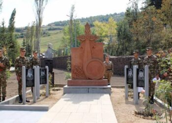 Открытие памятника героическим бойцам воинской части, павшим во время 44-дневной Арцахской войны