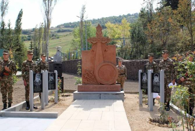 Открытие памятника героическим бойцам воинской части, павшим во время 44-дневной Арцахской войны