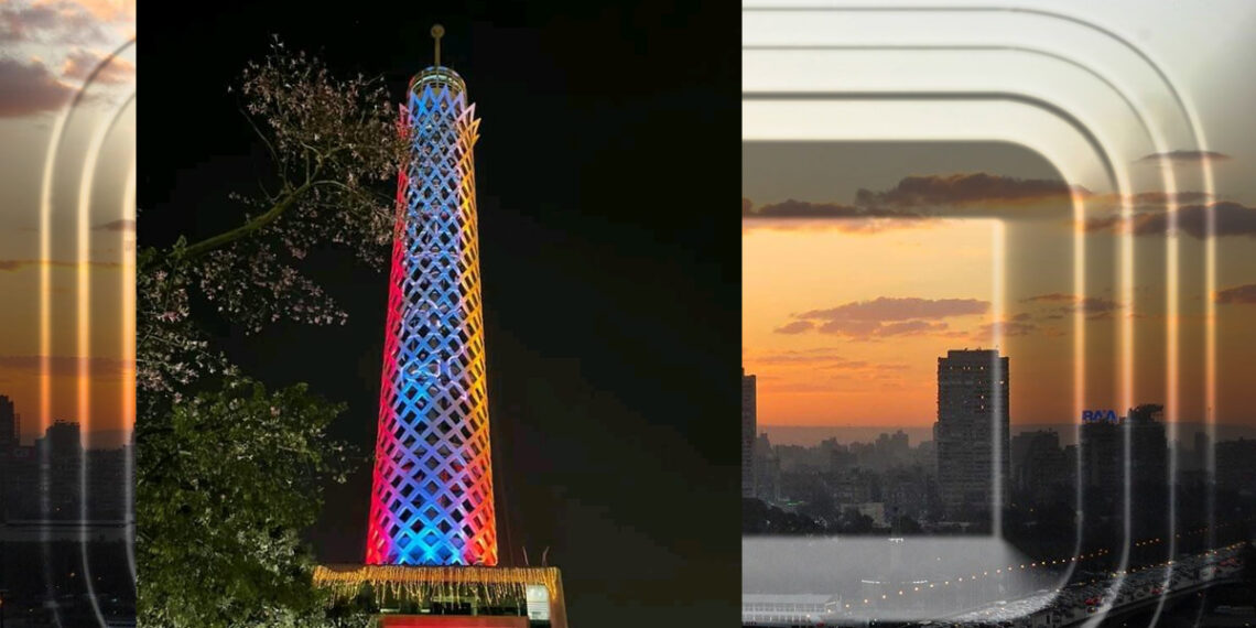 В Египте Каирская телебашня окрасилась в цвета флага Армении