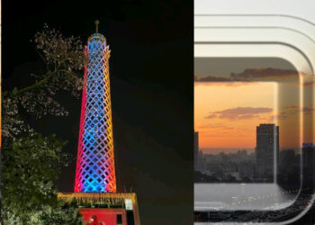 В Египте Каирская телебашня окрасилась в цвета флага Армении