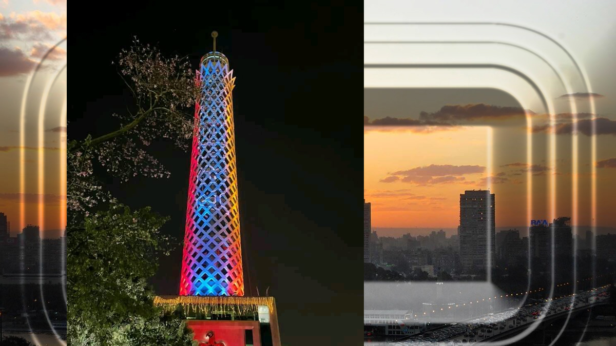 В Египте Каирская телебашня окрасилась в цвета флага Армении