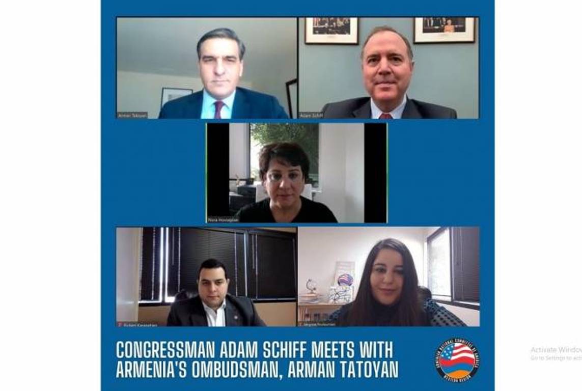 Арман Татоян представил конгрессмену США Адаму Шиффу вопрос армянских пленных в Азербайджане