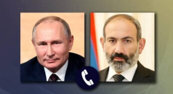Пашинян и Путин обсудили повестку предстоящего официального визита премьера Армении в РФ