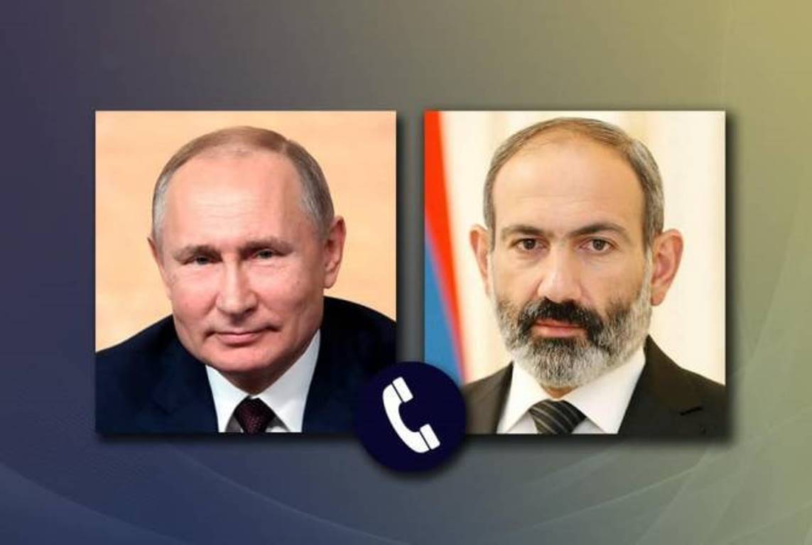 Пашинян и Путин обсудили повестку предстоящего официального визита премьера Армении в РФ
