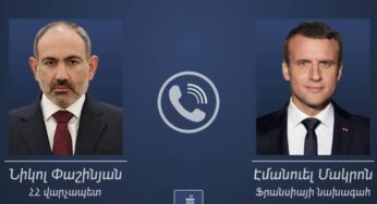 Премьер-министр Армении и президент Франции обсудили по телефону ситуацию вокруг Нагорного Карабаха