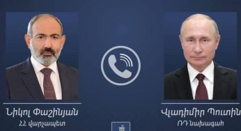 Состоялся телефонный разговор между Николом Пашиняном и Владимиром Путиным