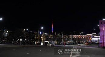 Телебашня Нижнего Новгорода осветилась цветами армянского флага