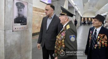На станции метро «Маршал Баграмян» открылась выставка «Великая Отечественная война и Ереван»