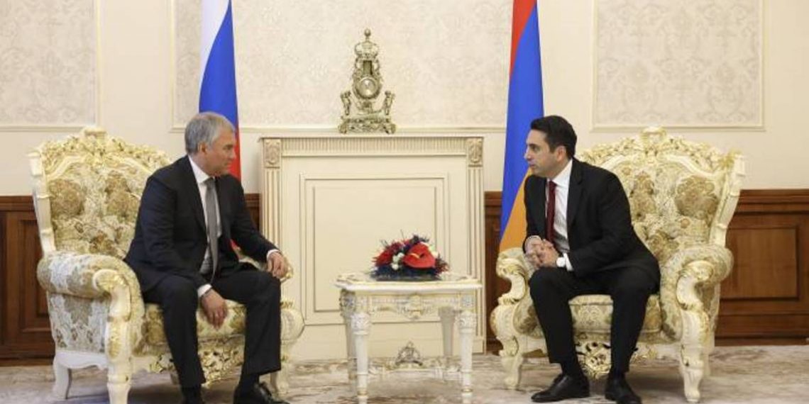 Ален Симонян пригласил председателя Государственной Думы РФ Вячеслава Володина с официальным визитом в Армению