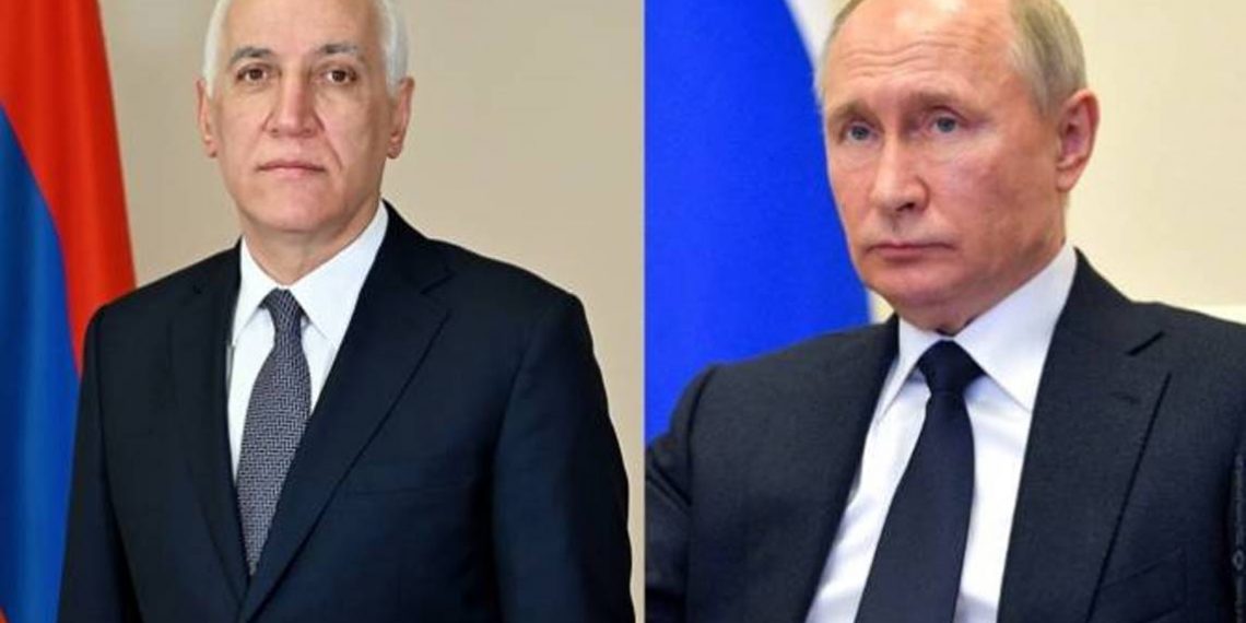 Президент Хачатурян направил поздравительное послание президенту России Путину по случаю Дня России