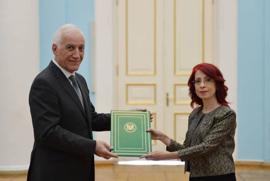 Посол Сирийской Арабской Республики вручила президенту Армении верительные грамоты