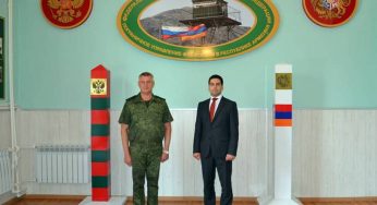 Председатель Комитета государственных доходов посетил Пограничное управление ФСБ РФ в Армении