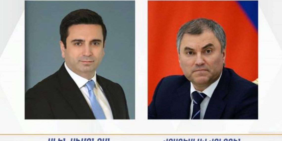 Ален Симонян совершит официальный визит в Москву по приглашению Вячеслава Володина