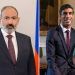 Никол Пашинян поздравил Риши Сунака с назначением на пост премьер-министра Великобритании