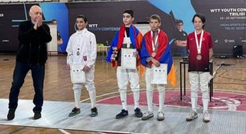 Юные фехтовальщики Армении на международных турнирах завоевали 2 золотые и 3 бронзовые медали