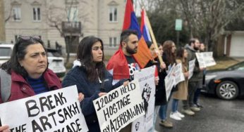 Демонстрация у посольства Азербайджана 