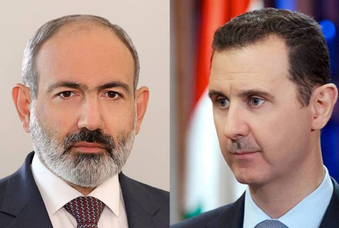 Премьер-министр Пашинян провел телефонный разговор с президентом Сирии Башаром Асадом