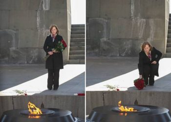 Посол США в Мемориальном комплексе Цицернакаберда почтила память жертв Геноцида армян