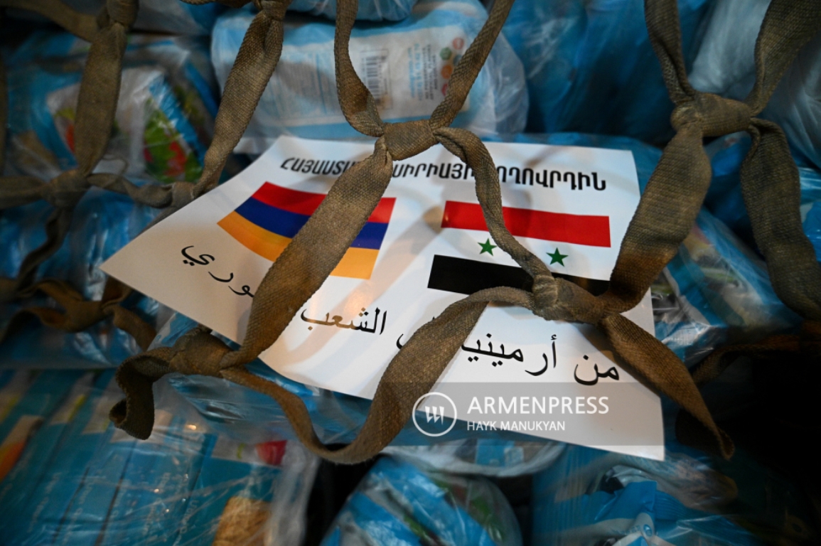 По поручению премьер-министра Армении в Сирию отправлено 32 тонны гуманитарной помощи: продукты питания и лекарства